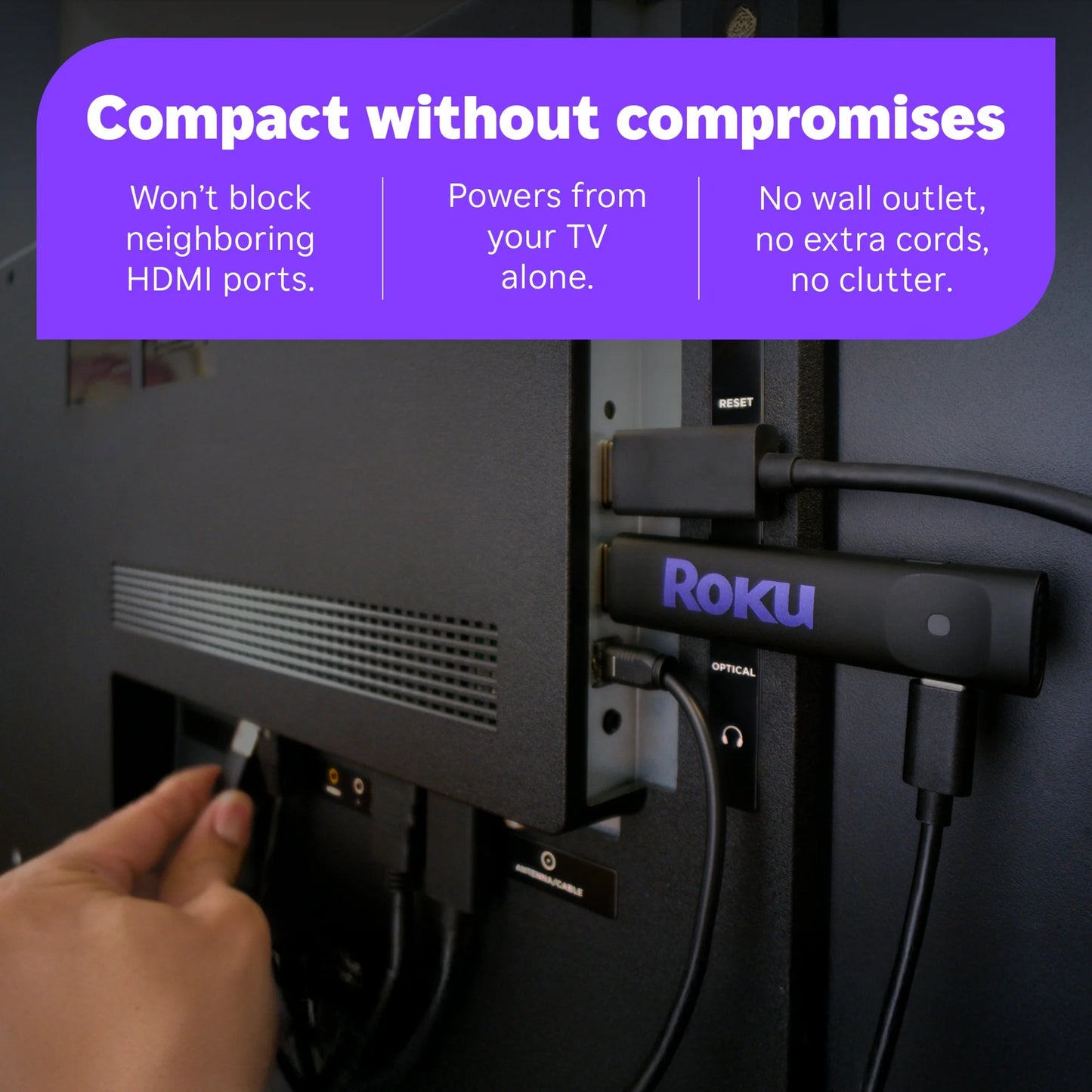 Roku Streaming Stick 2025 - Dispositivo de Streaming HD Roku para Televisión con Control Remoto por Voz - Televisión Gratuita y en Vivo