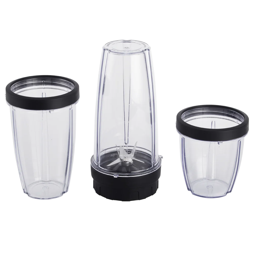 Mainstays Juego de Batidora de 10 Piezas, Negro, 300 W, con 3 Frascos (10 Oz, 16 Oz, 18 Oz), 2 Tapas para Beber, Hoja de Acero Inoxidable