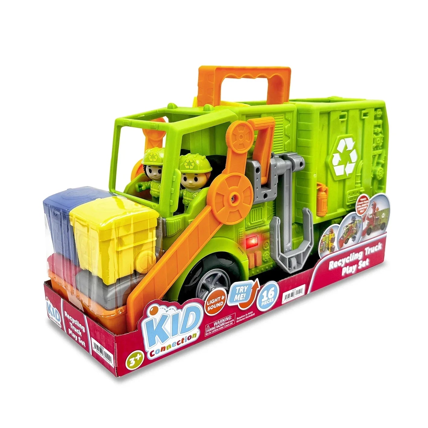 Kid Connection Juego de Camión de Reciclaje 16 Piezas