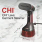 CHI LAVA Plato de Cerámica Vaporizador de Ropa para Ropa con Cepillo de Tela, 2 Modos de Vapor, 1600 Vatios, Rojo