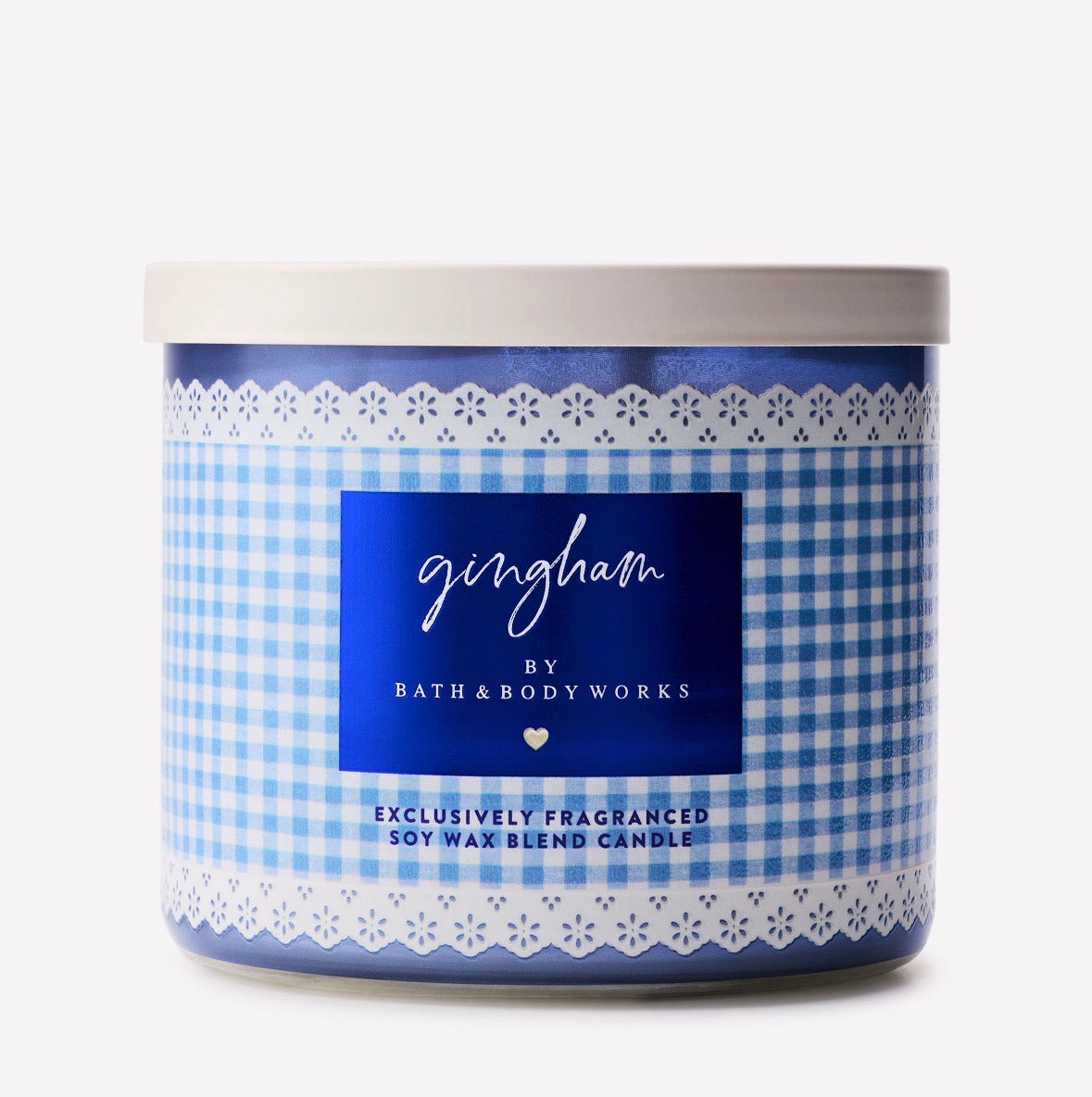 Bath & Body Works Gingham – Vela Aromática de 3 Mechas con Fragancia Floral, Fresca y Frutal