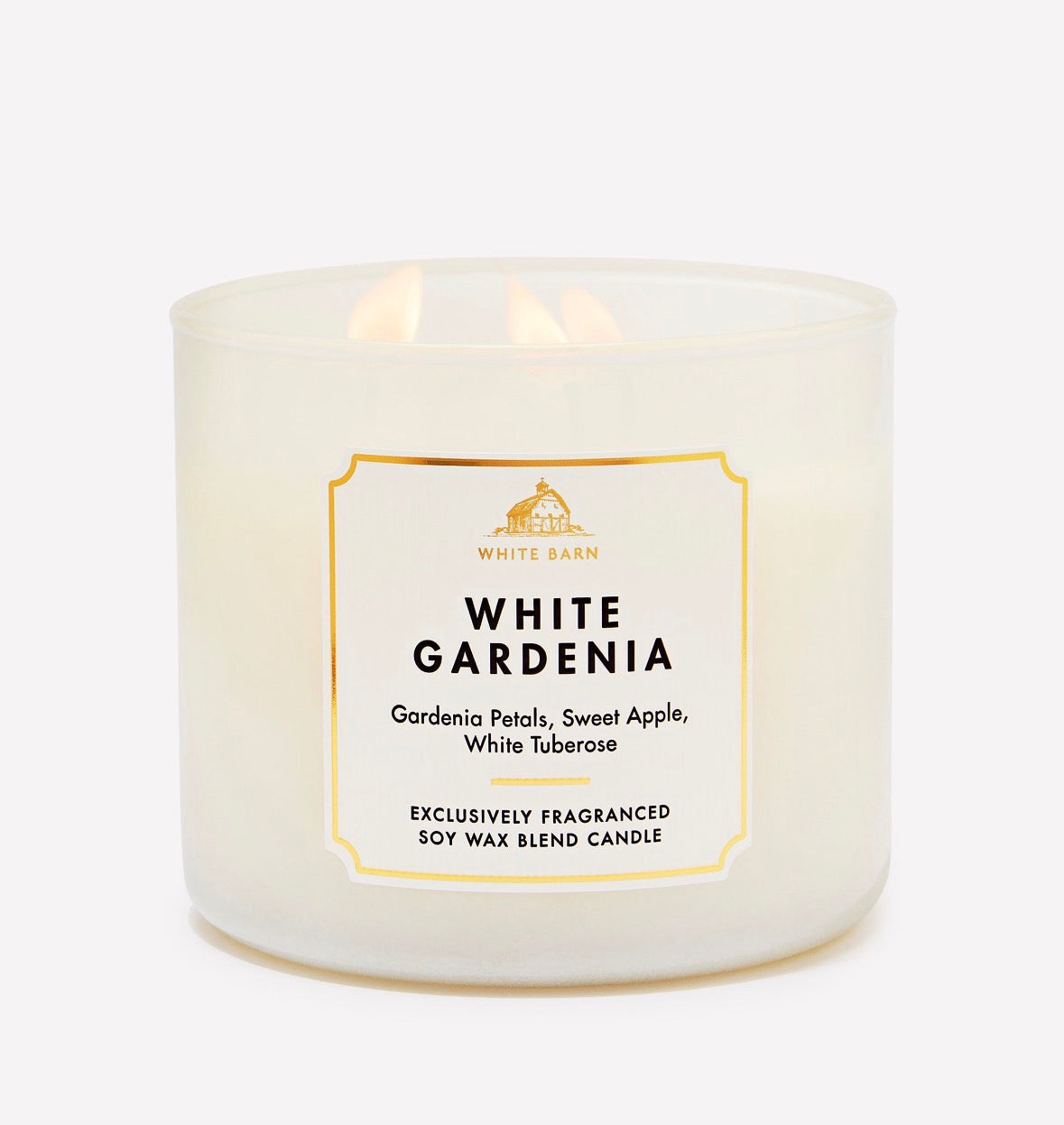 White Barn White Gardenia – Vela Aromática de 3 Mechas con Aroma a Gardenia Blanca, Manzana Dulce y Nardo