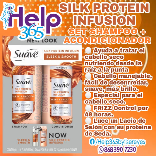 Shampoo Suave Silk Protein